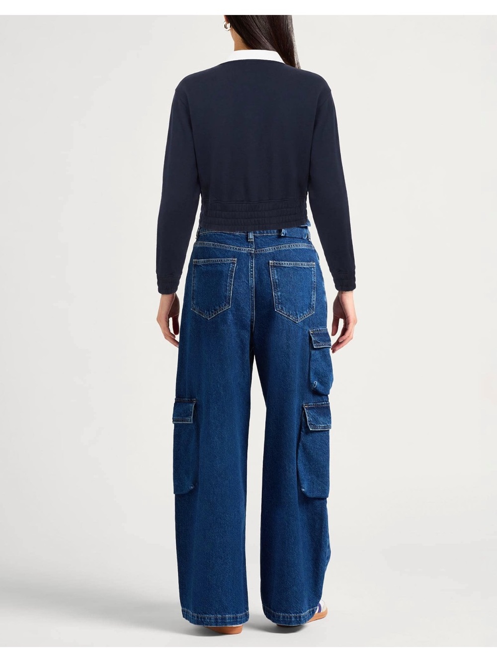 Sandro Women's two tone cropped sweatshirt - Picture 3 of 3